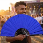 Festival Fans bleu royal à paillettes pour les festivals et les fêtes, Affichage 3