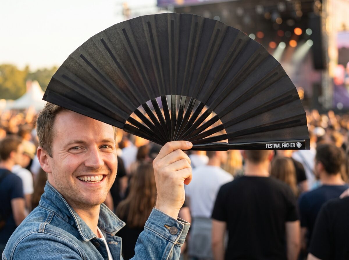 Festival Fan noir uni, pour les festivals et au quotidien, Affichage 3